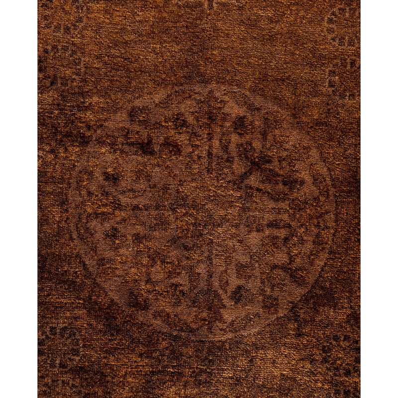 Overdyed One-of-a-Kind Hand-Knotted Area Rug - Brown - 8' 1" x 8' 1"