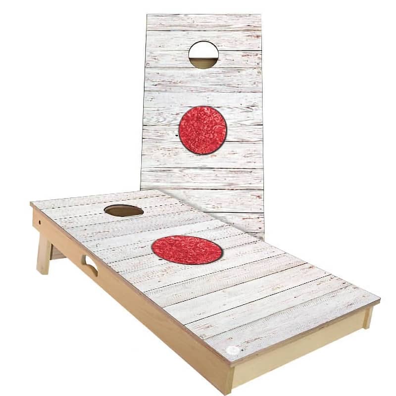Japan Flag Outdoor Cornhole Board Set - All-Weather 2x4 - NO Accessories
