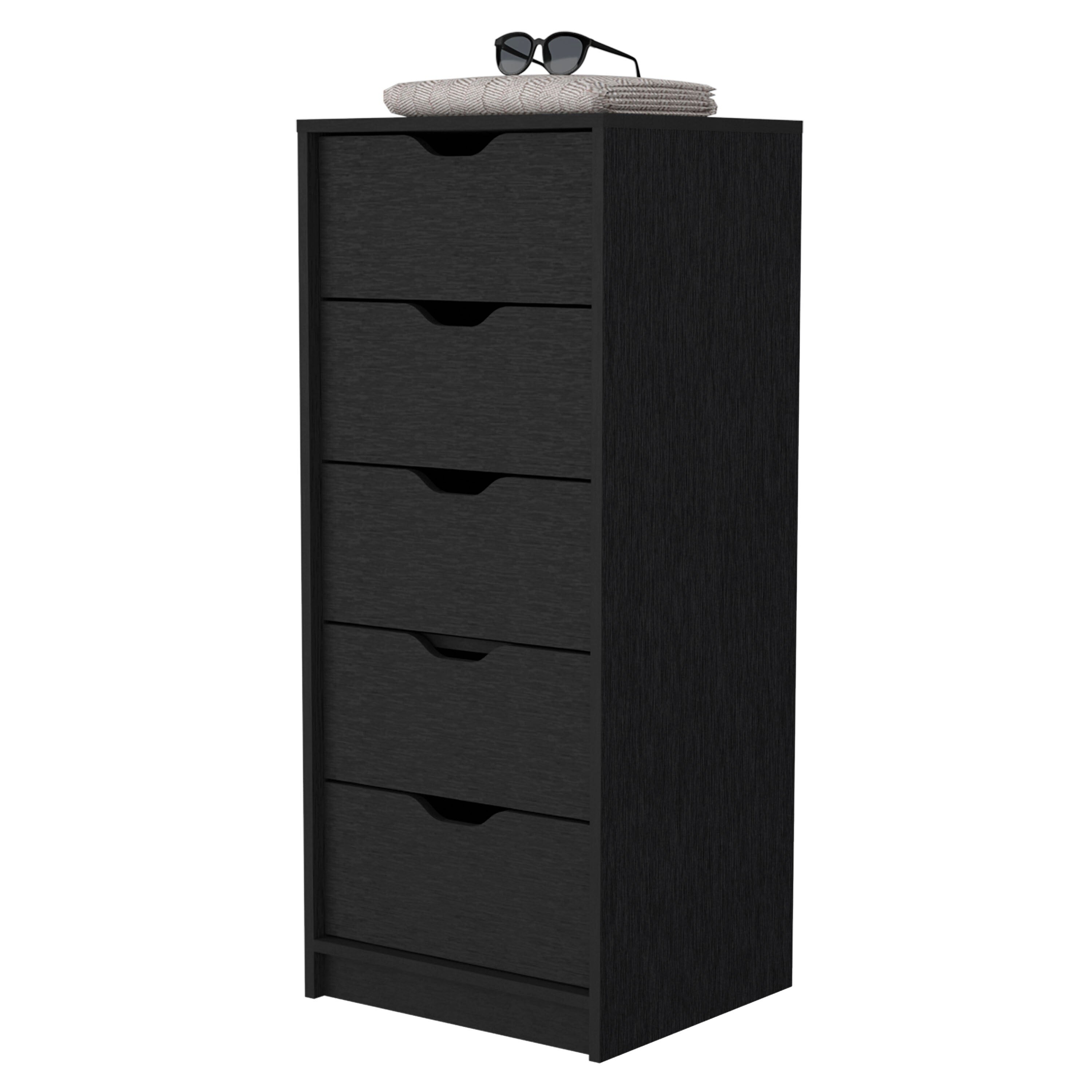 Modern Style Logan Black Lingerie Chest 5-Drawer Dresser Modern Style Logan Black Lingerie Chest 5-Drawer Dresser