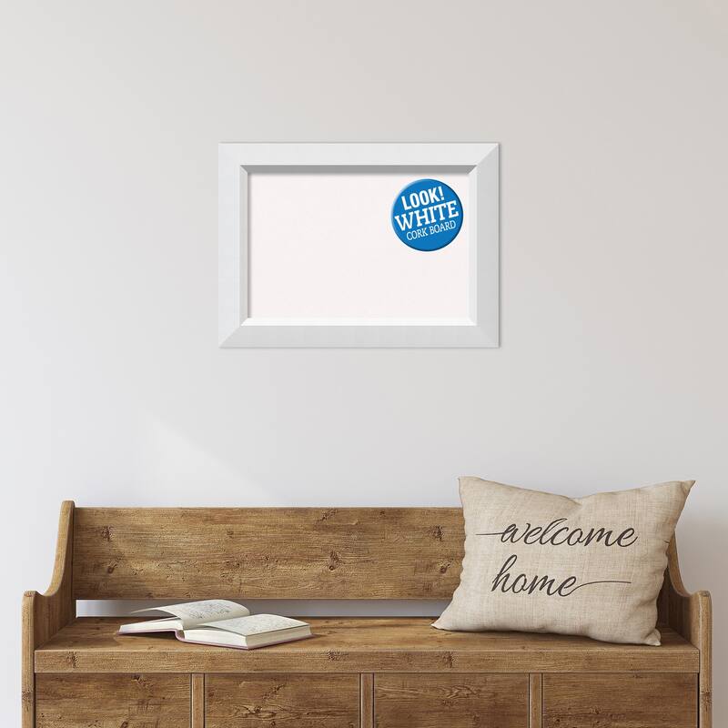Framed White Cork Board, Blanco White