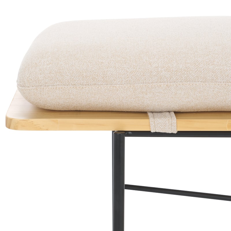 SAFAVIEH Emric Bench with Cushion - 52"W x 16"D x 18"H