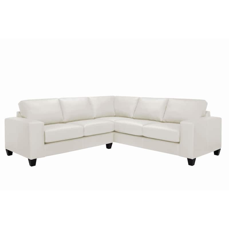 Paulina Top-grain Italian Leather Sectional Sofa - Ivory White