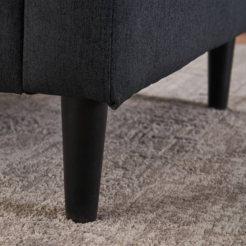 Modern 31.5" Upholstered Buttons Tufted Arm Chair with Storage and Cup Holders for Living Room