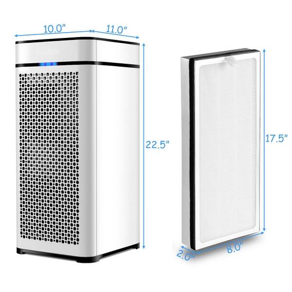 Shop Gymax Air Purifier True Hepa Filter Activated Carbon Filter Air Cleaner Cover 430sq Ft Overstock 23374037