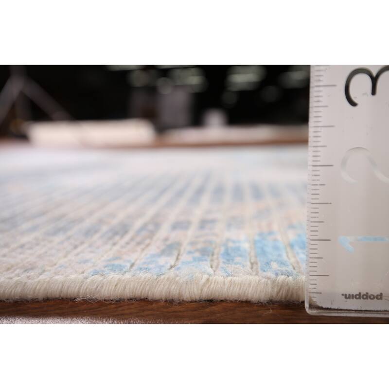 Striped Abstract Accent Rug Handmade Wool Carpet - 2'9" x 5'0"