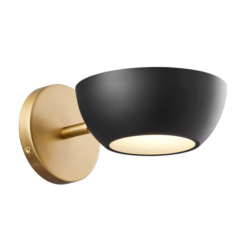Wall Sconce in Matte Black and Natural Brass - Matte Black with Natural Brass