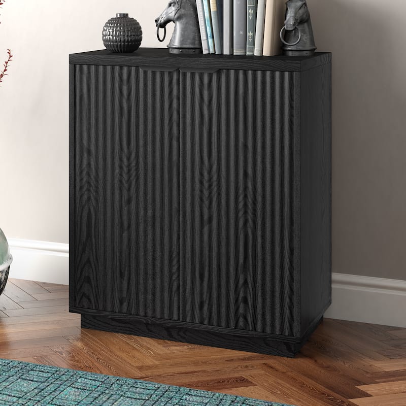 Mansfield 28" Wide Rectangular Accent Cabinet - Black Grain