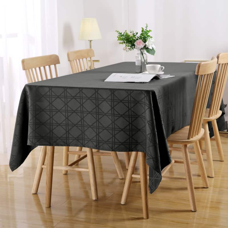 Geometric Jacquard Tablecloth Wrinkle Water Resistant Spill-Proof