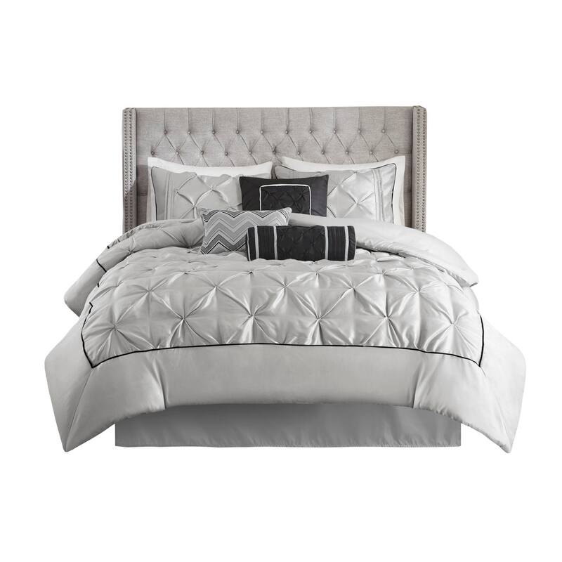 GDF Studio - Laurel 7-Piece Tufted Comforter Set with Decorative Pillows