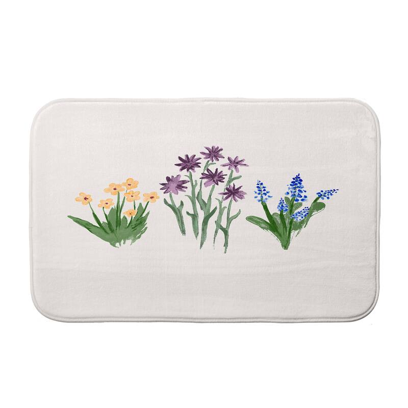 Flower Trio Bath Mat - 17 x 24 - Yellow