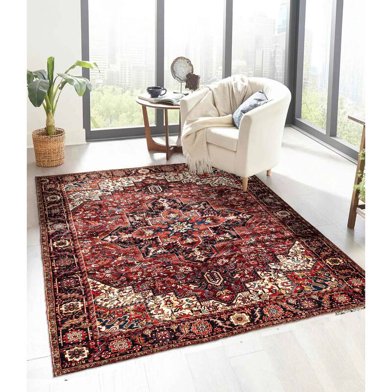 ECARPETGALLERY Hand-knotted Sarabi Dark Red Wool Rug - 9'9 x 12'2