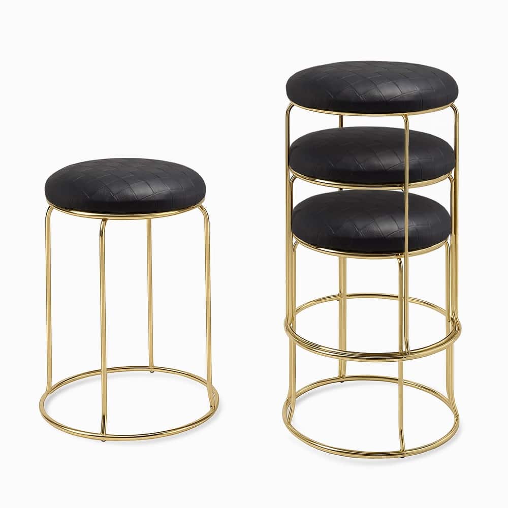 Carmilla Collection Vinyl Upholstered Stools (Set of 4)