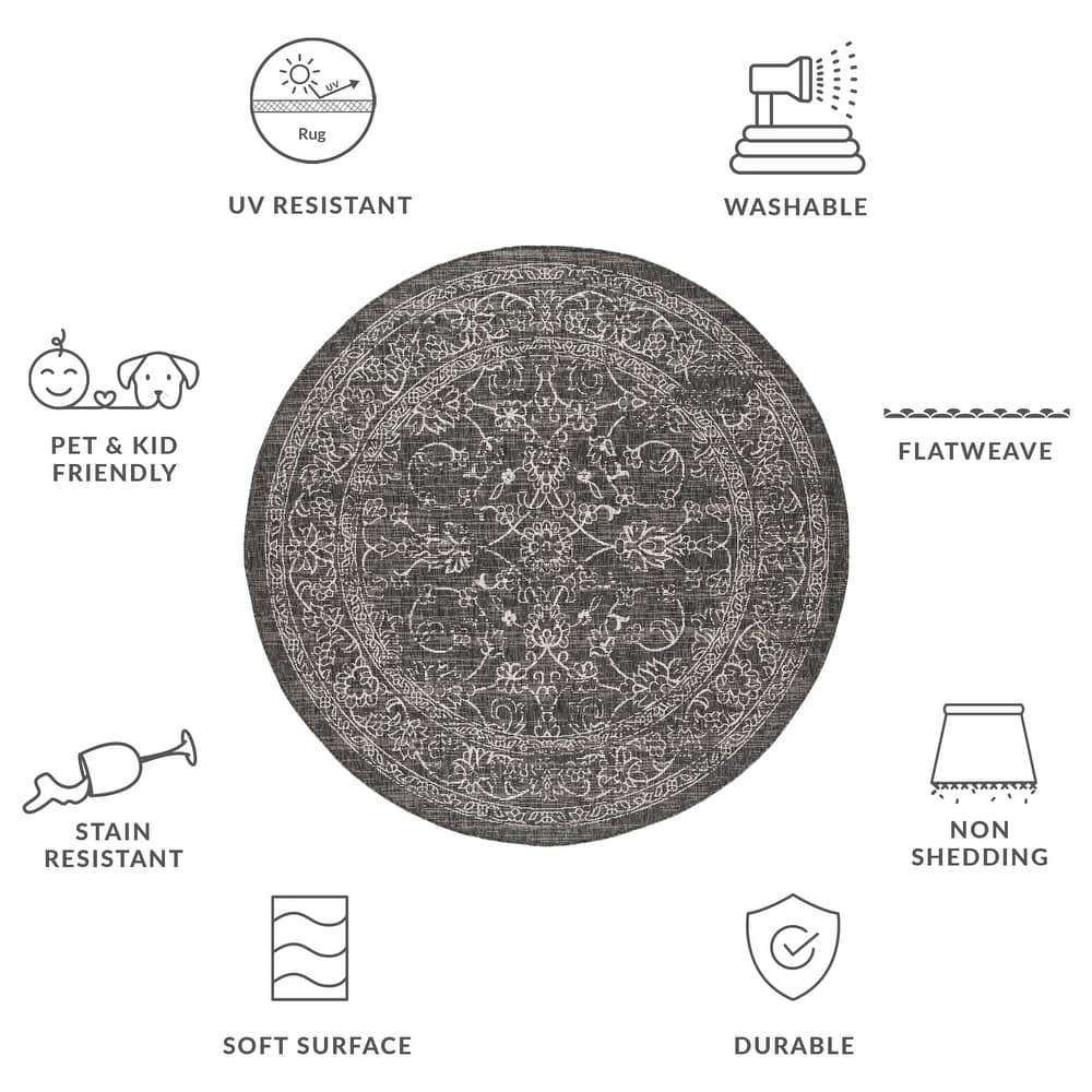 SAFAVIEH Courtyard Hasina Indoor /Outdoor Waterproof Patio Backyard Rug