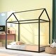 preview thumbnail 3 of 12, Twin Size Metal House Bed Frame for Kids, Adjustable Platform Bed with Slats, No Box Spring Needed, Creative Playhouse Design
