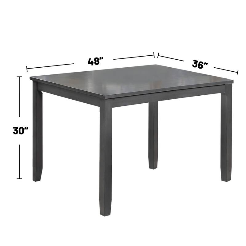 5 Piece Upholstered Dining Set with Ladder Back in Grey