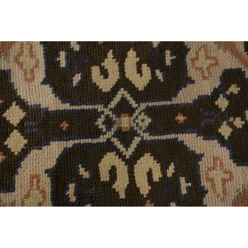 Transitional Oushak Runner Rug Handmade Wool Carpet - 2'7"x 9'10"