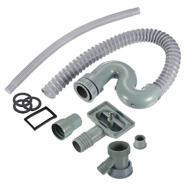 1Pcs Ptrap Drain Pipe Expandable Tubing Hose for Basin with Overflow Grey, Green Bed Bath
