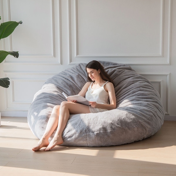5-foot Giant Round Bean Bag Sofa and Lounger - On Sale - Bed Bath