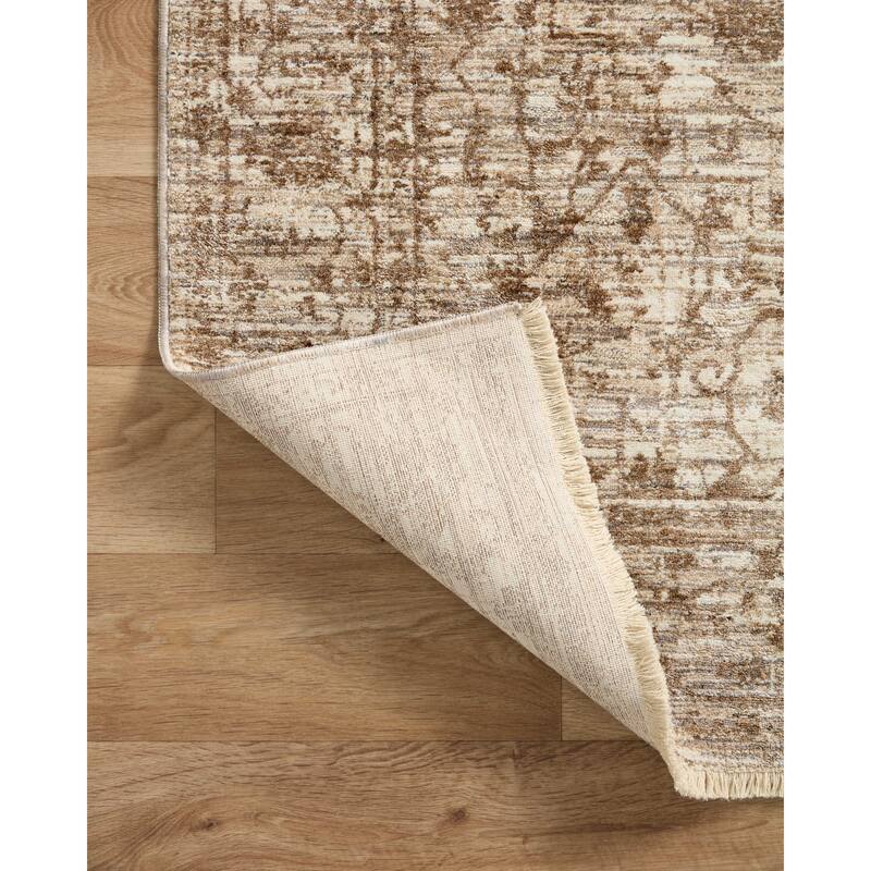 Alexander Home Anniki Persian Botanical Area Rug with Micro Fringe