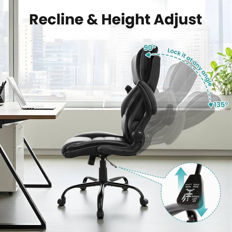 Executive Ergonomic Office Chair, Adjustable Computer Chair with Flip Up Armrests
