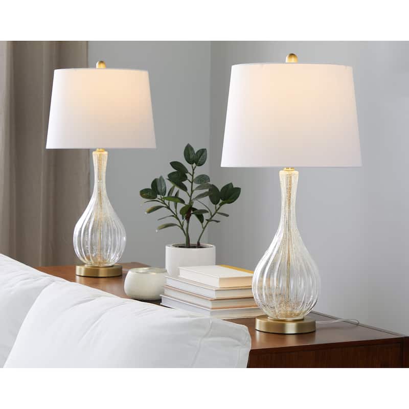 Jenny 27.25" Crackle Glass Table Lamp (Set of 2)