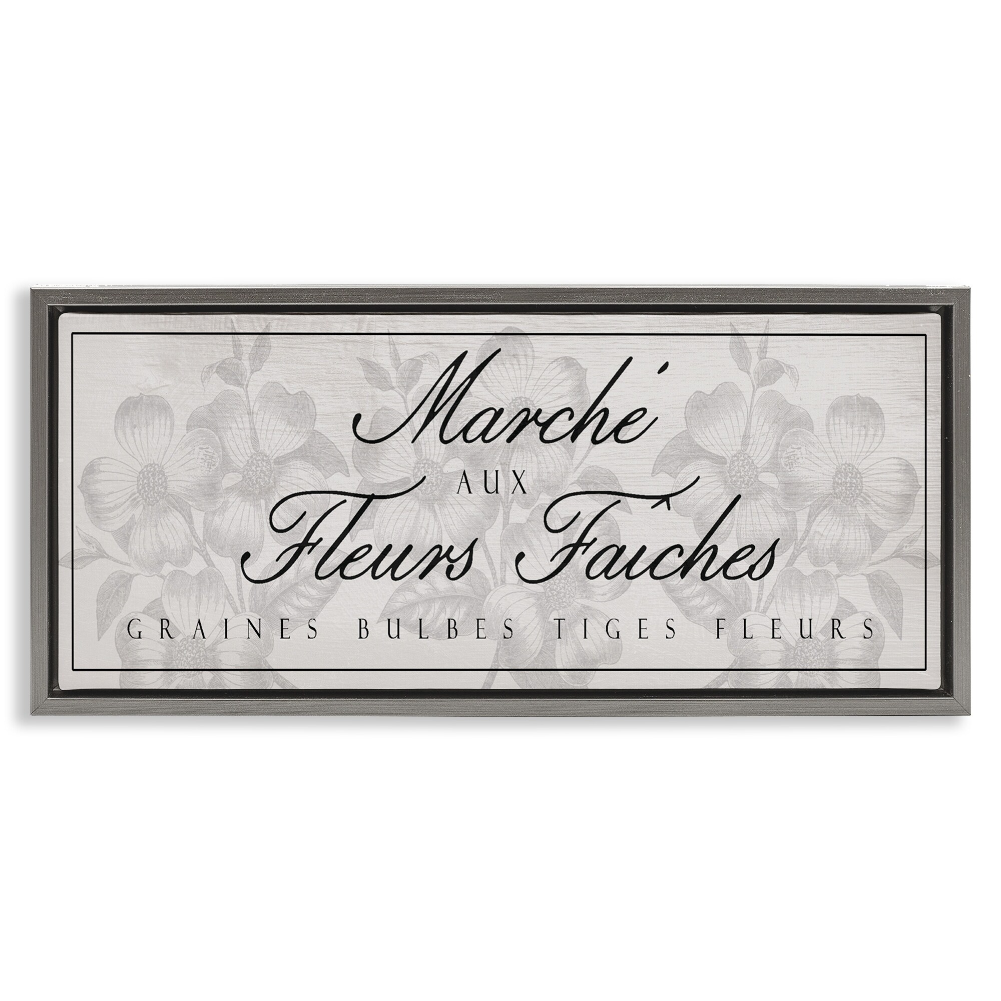 Stupell Vintage French Flower Market Framed Floater Canvas Wall Art Design By Lil' Rue