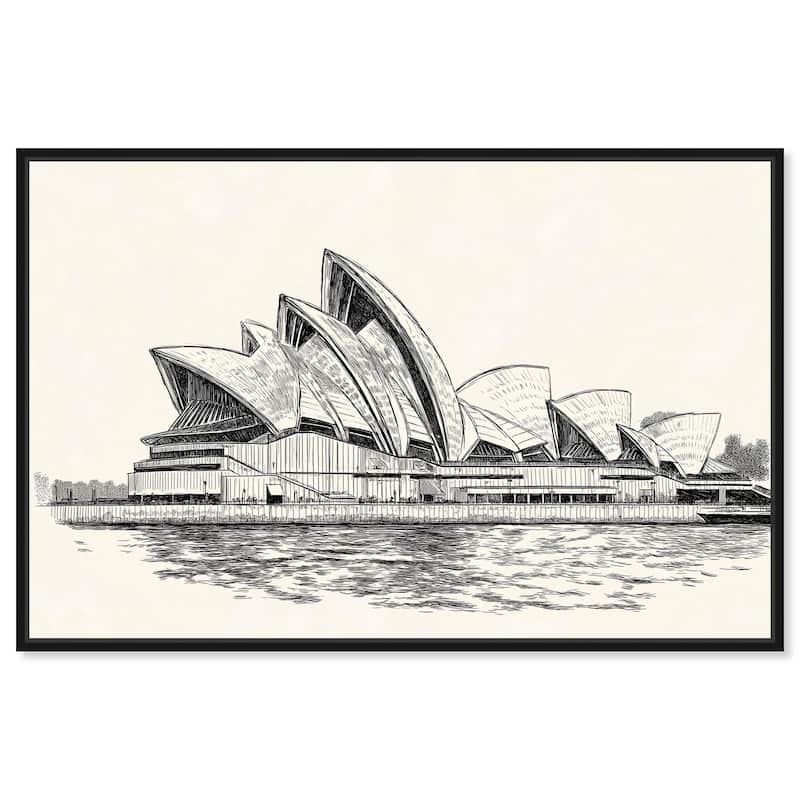Sails of Sydney Canvas by Art Remedy - 36" x 24" - Black
