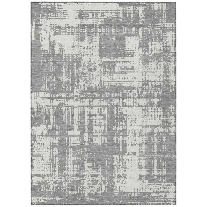 HomeRoots Abstract Transitional Rectangle Outdoor Rug