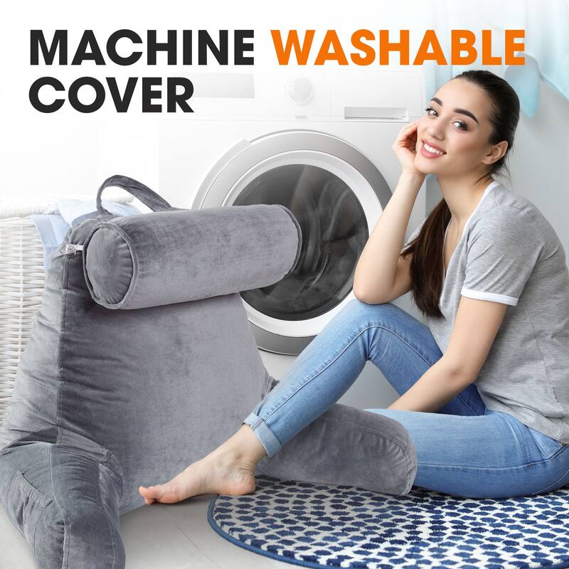 Cheer Collection Extra Large TV Pillow With Detachable Bolster