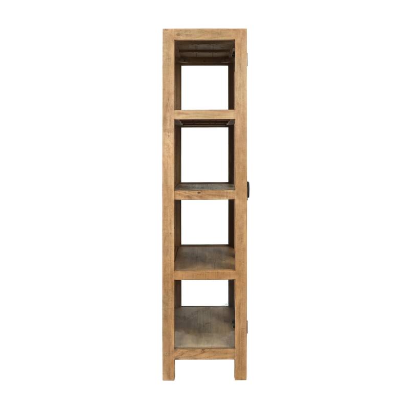 Classic Home Crest 79" Reclaimed Pine Wood Curio Cabinet in Natural