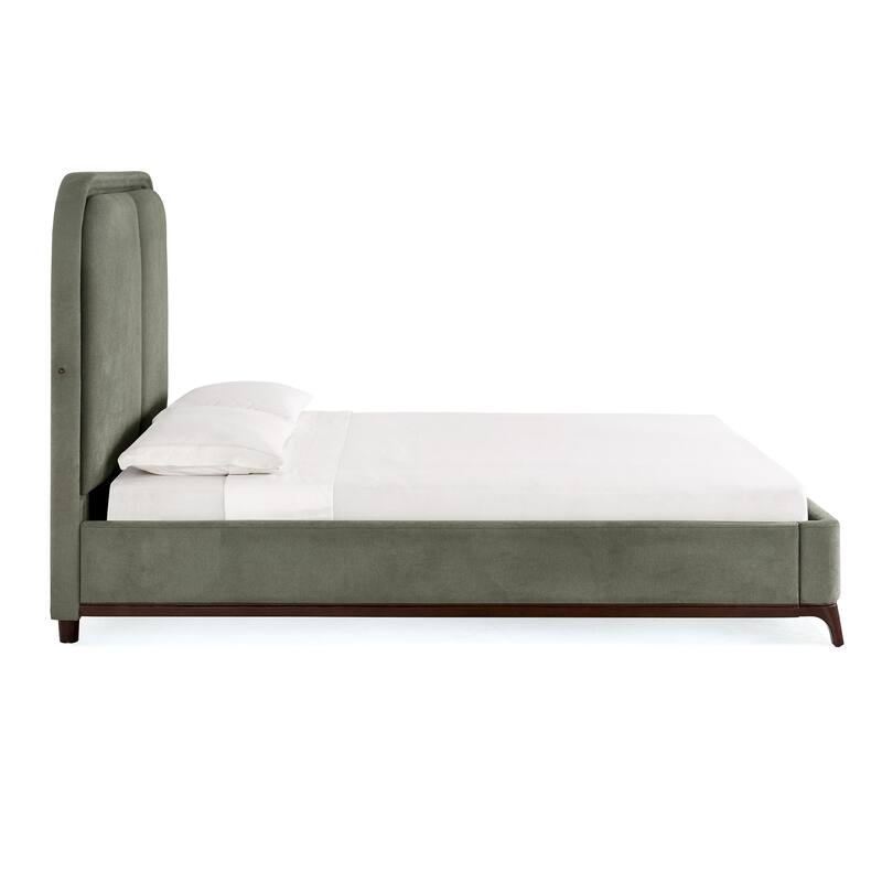 Tremont Curved LED Upholstered Platform Bed with Under-Bed Lighting by iNSPIRE Q Modern