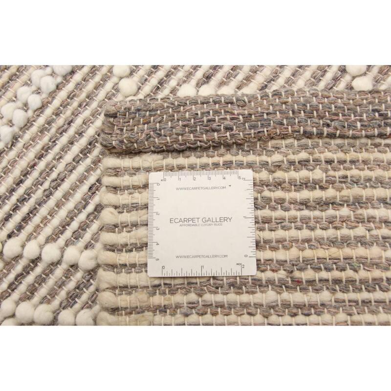 ECARPETGALLERY Braid weave Sienna Cream Wool Rug - 6'1 x 8'11