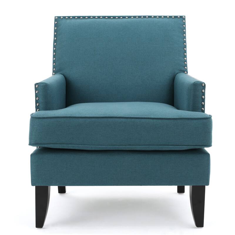Roomfitters Upholstered Club Chair with Nailhead Trim, Modern Accent Armchair Featuring Cushioned Seat