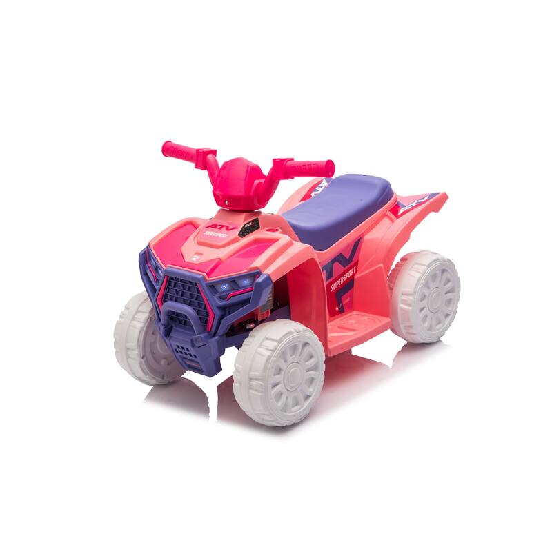 Ride On ATV, 6V Mini Off-Road Battery Powered Motorized Quad for Kids, Anti-Slip Wheels, RWD 4-Wheeler Electric Ride