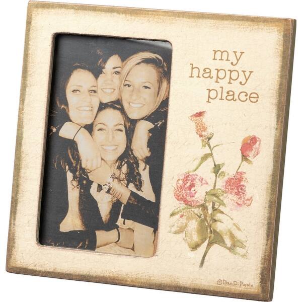 Primitives by Kathy My Happy Place Plaque Photo Frame 3X5 Inch Photo
