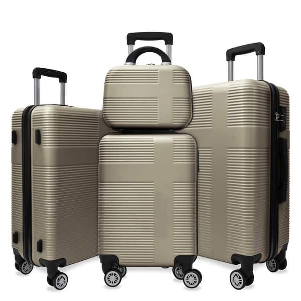 Travelhouse 4 Piece Hardshell Luggage Set Hardside Lightweight Suitcase With Tsa Lock Spinner Wheels Green