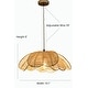preview thumbnail 7 of 11, Boho Rattan Flower Pendant Light Coastal Hanging Fixture Light - 20" Wide