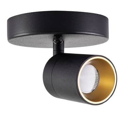 VidaLite Modern LED Spotlight Sconce Lighting, Adjustable Flush Mount Spot Lighting Head, Sand Black