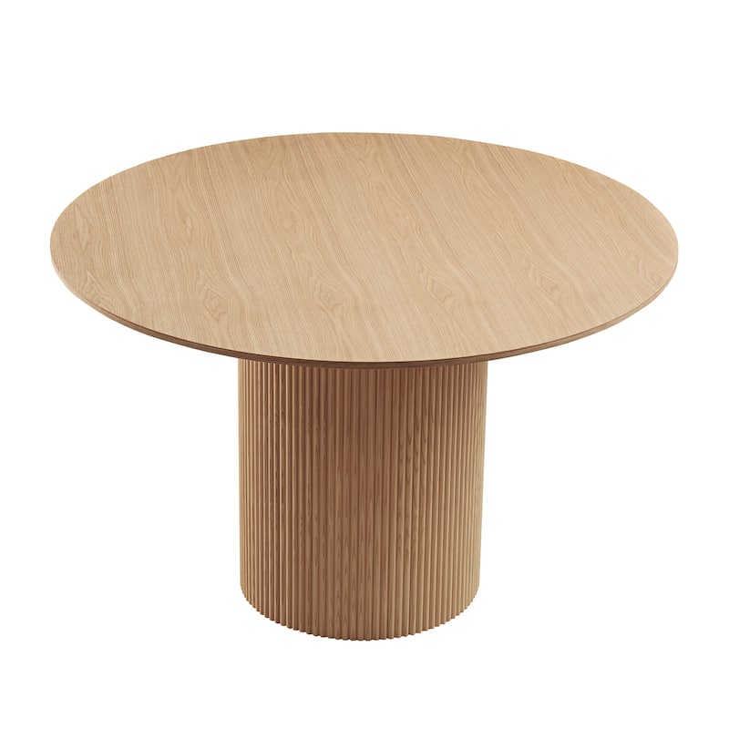 47,24 inch MDF Dining Table for Dining Room Round Dinner Tables Mid-Century Modern Table OAK