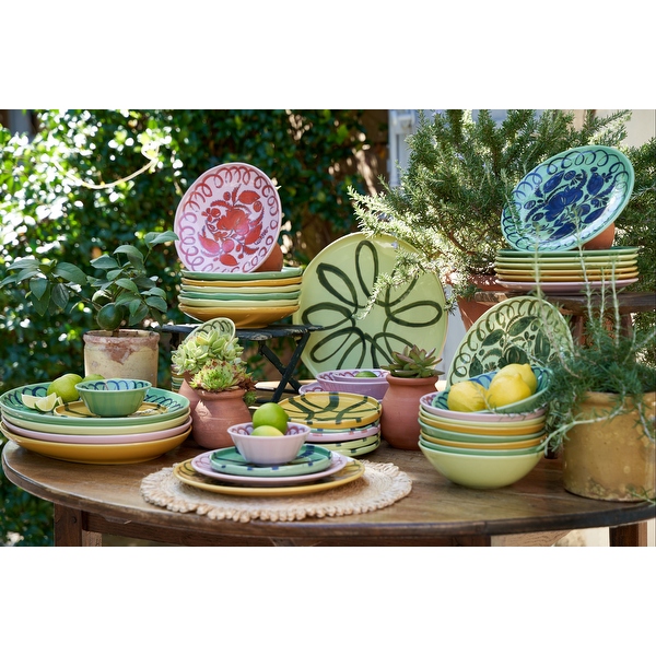 Caravan Amalfi Hand-painted Stoneware Appetizer Plate, Round, 7.1