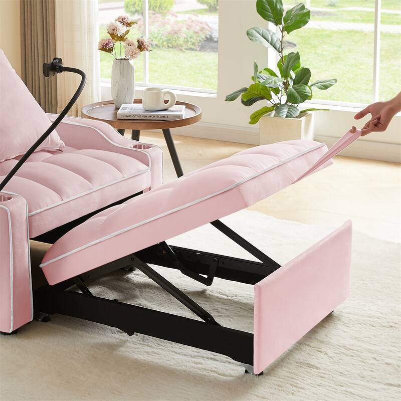 3-in-1 Convertible Sleeper Chair Sofa Bed Adjustable Pull Out
