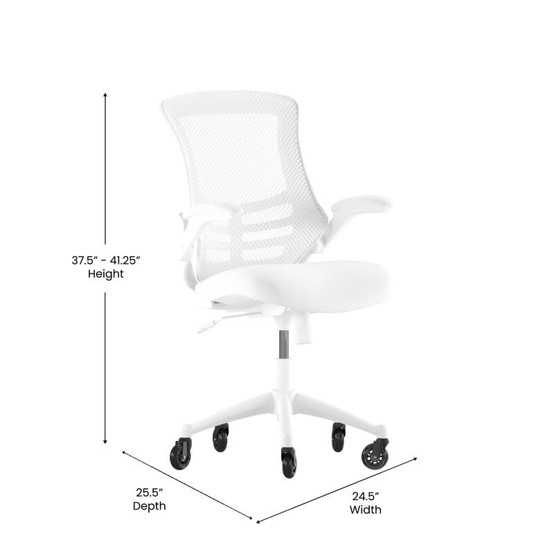 Ergonomic Swivel Task Chair with Roller Wheels & Flip Up Arms