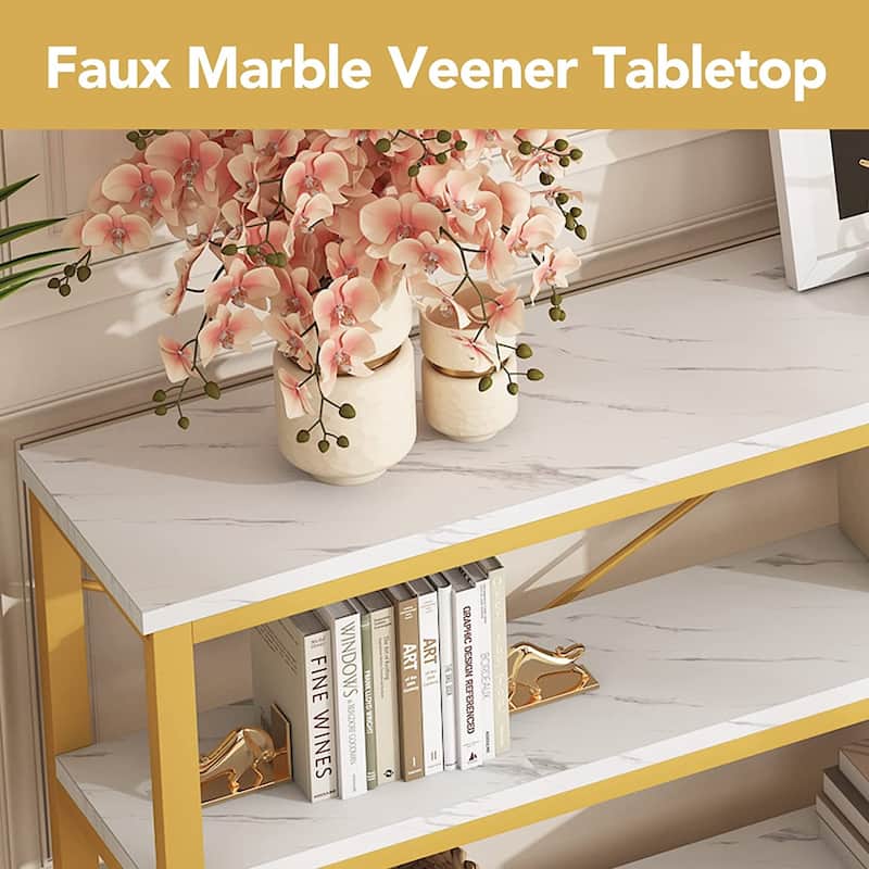 70.8 Inches Console Table 3 Tiers TV Stand Sofa Table