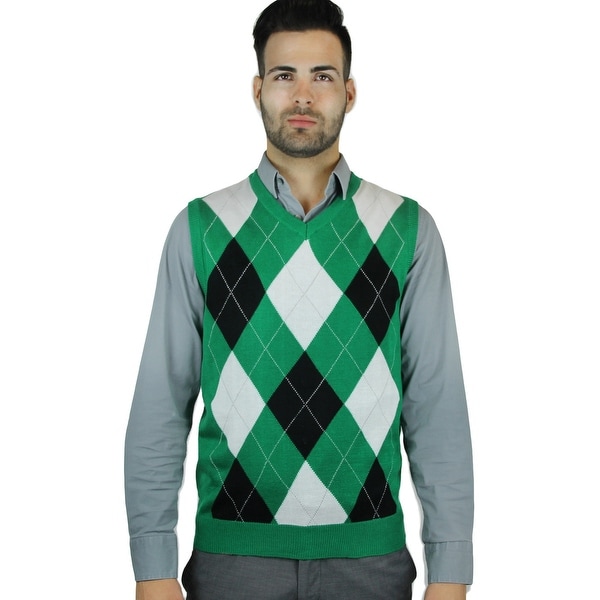 green argyle sweater vest