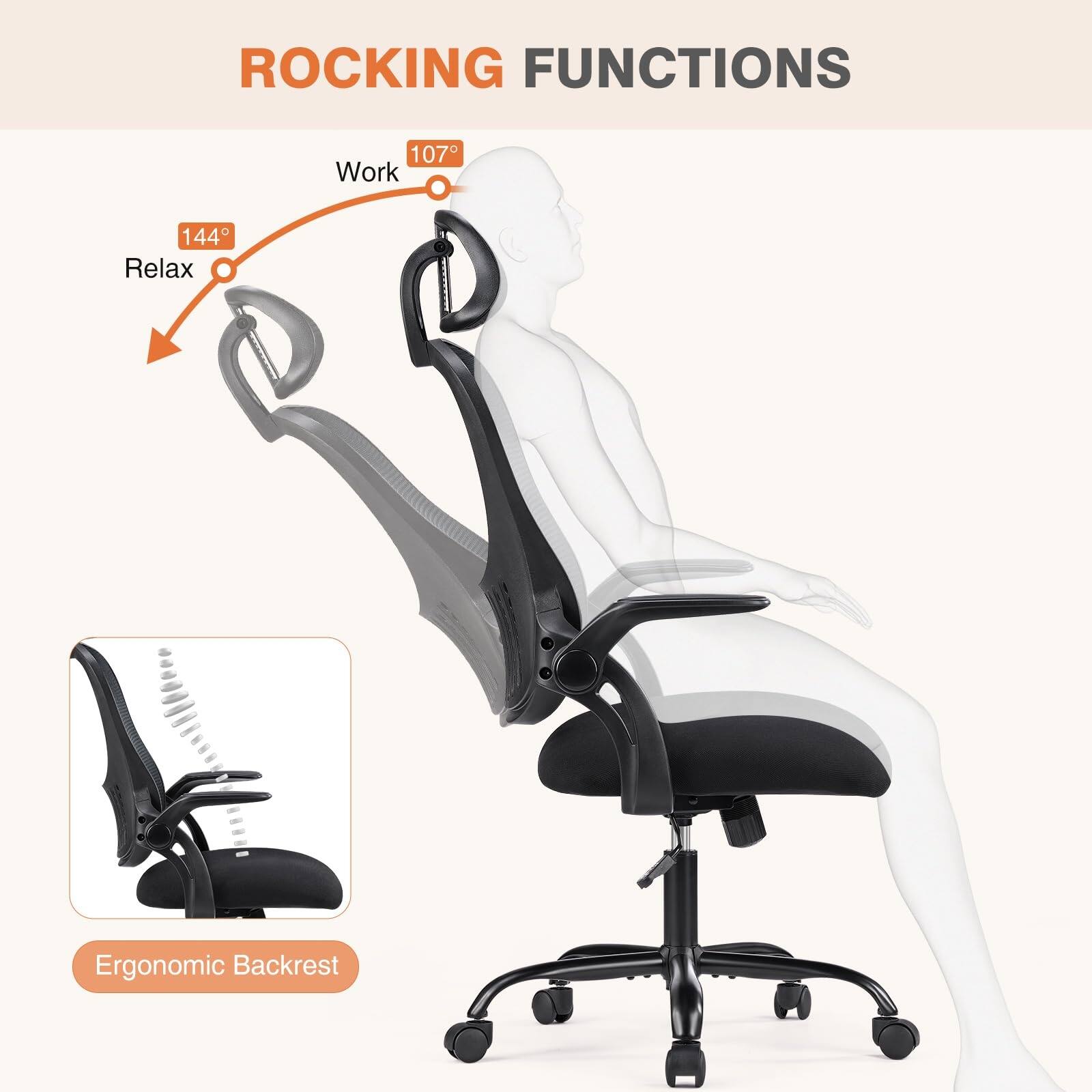 Office Chair HighBack Mesh Rolling Work Chairs with Wheels