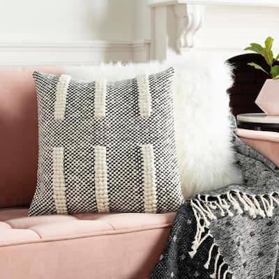 The Curated Nomad Calypso Handwoven Checkered Boho Throw Pillow