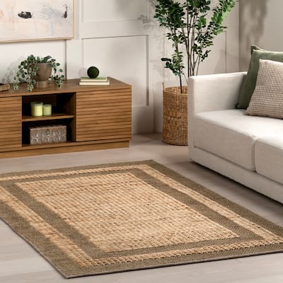 Nuloom Linnett Farmhouse Bordered Jute Area Rug