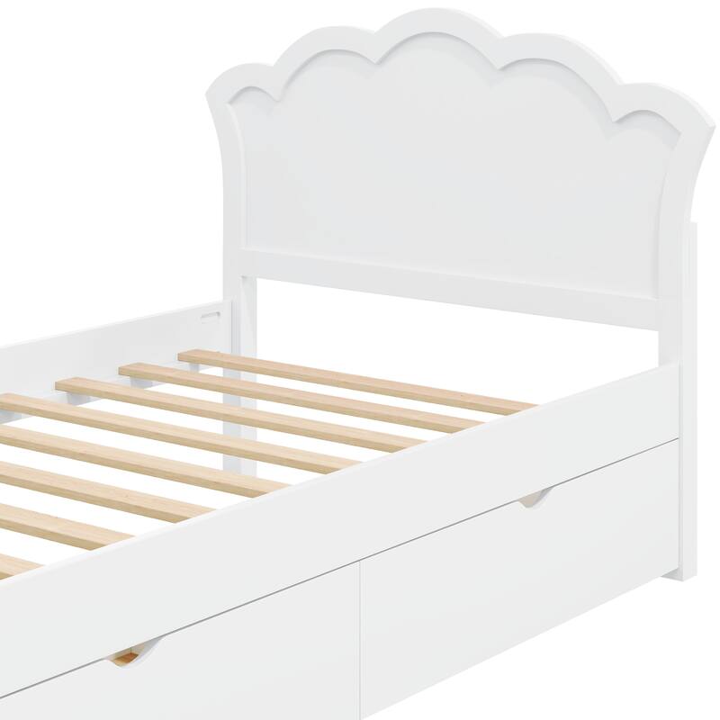 Platform Bed with Dual Underbed Drawers by Harper&Bright Designs