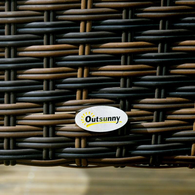 Outsunny 4 PE Rattan Outdoor Dining Chairs with Cushions, Patio Wicker Dining Chairs with Backrests for Porch, Deck