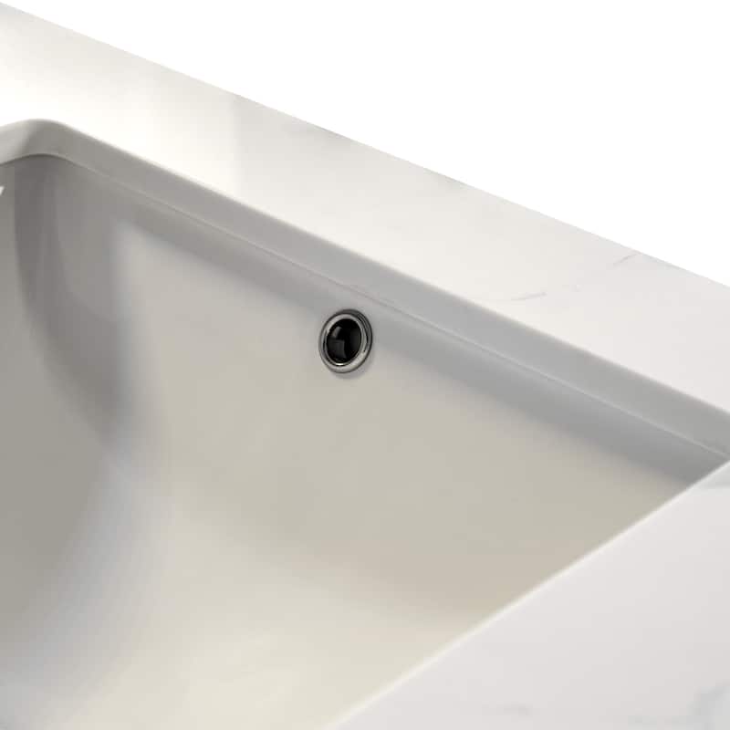 Calesco Calacatta Quartz Bathroom Vanity Top with Sink and Backsplash